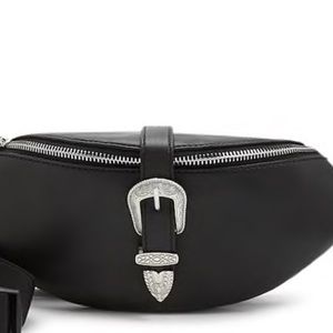 Forever 21 Black Belt Bag with Silver Buckle